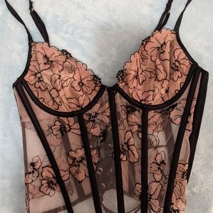 Victorias Secret lightly lined embroidered floral corset